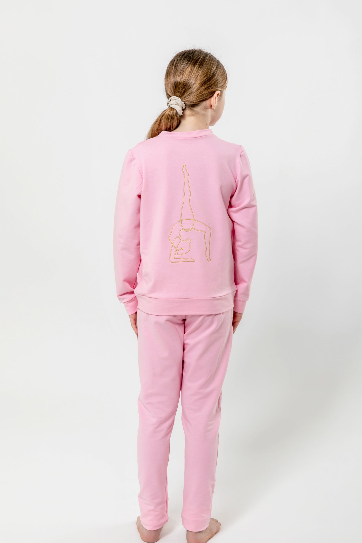 Mikina klasik gymnastka na predlaktí - ružová