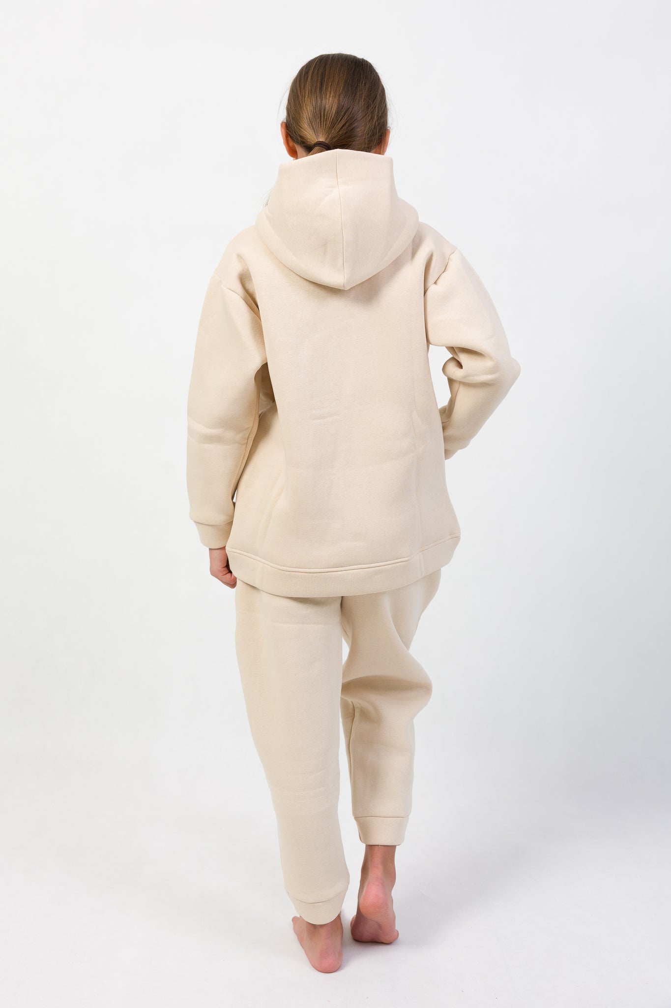 MINI SIGNATURE Beige – dievčenské oversize tepláky