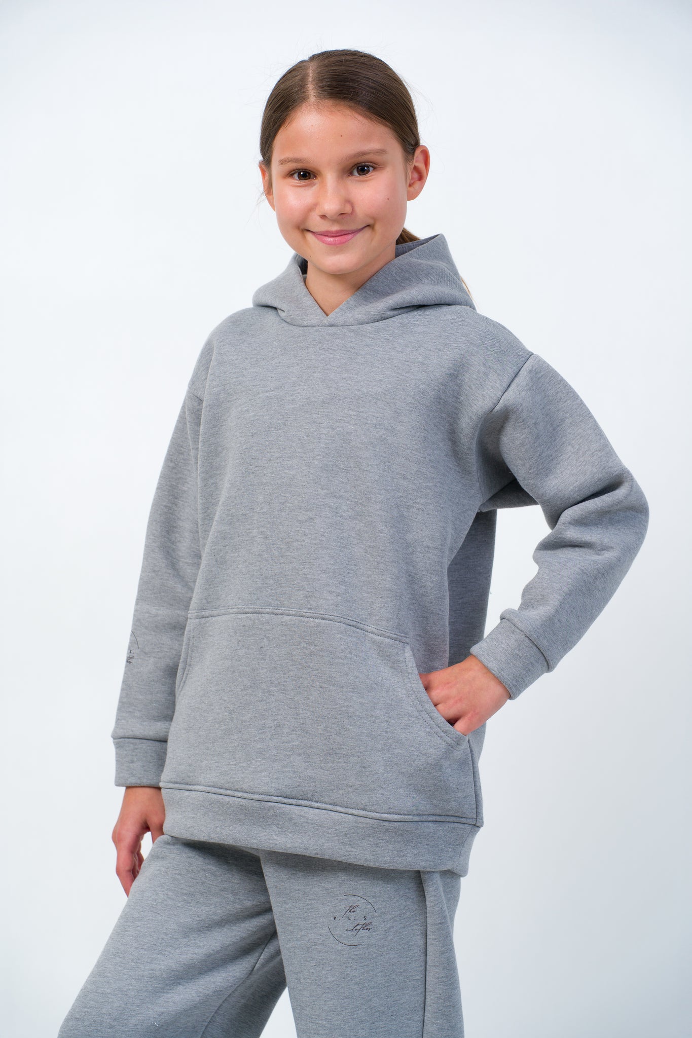MINI CORE Grey – dievčenská oversize mikina