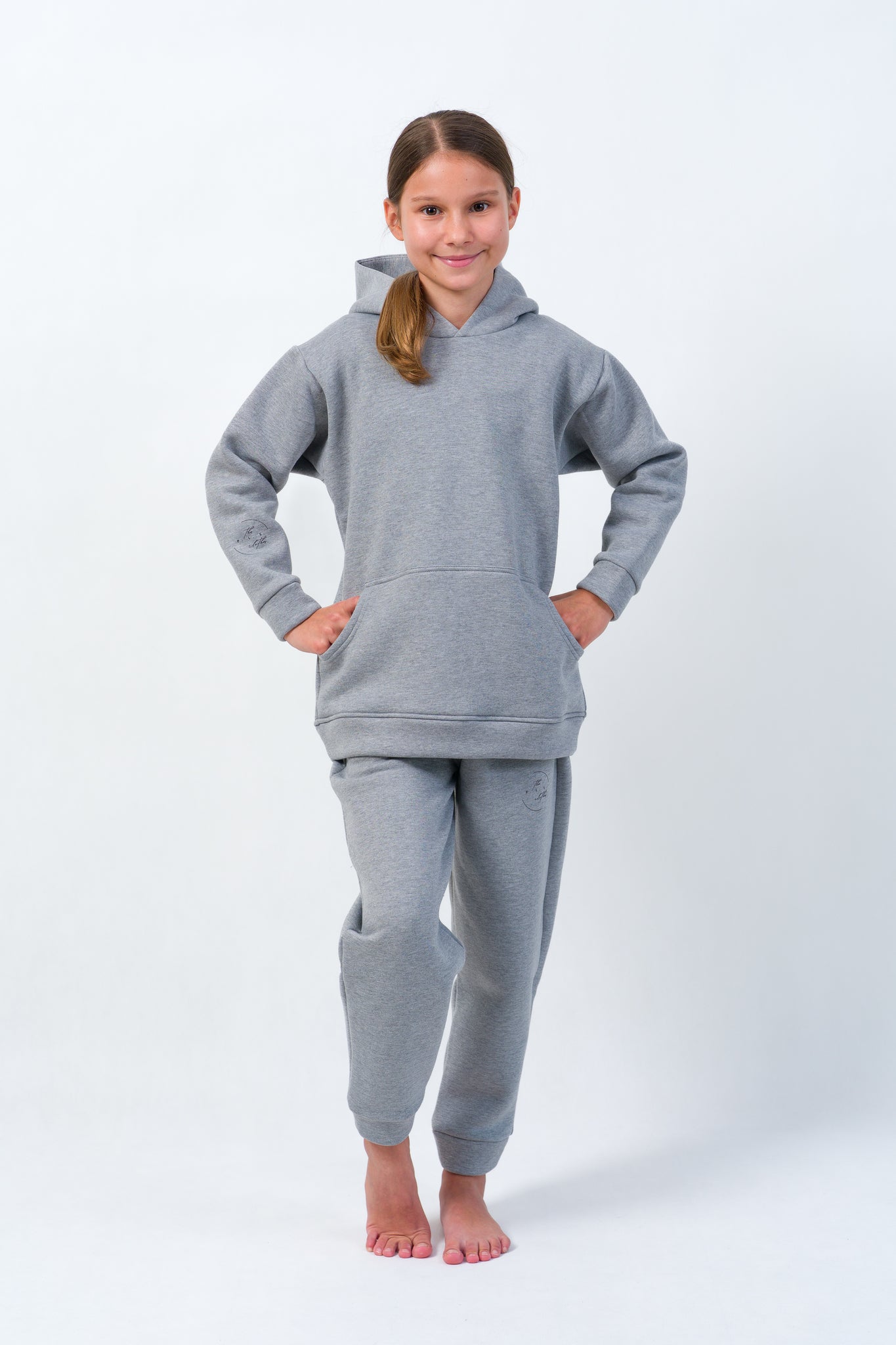 MINI CORE Grey – dievčenská oversize mikina