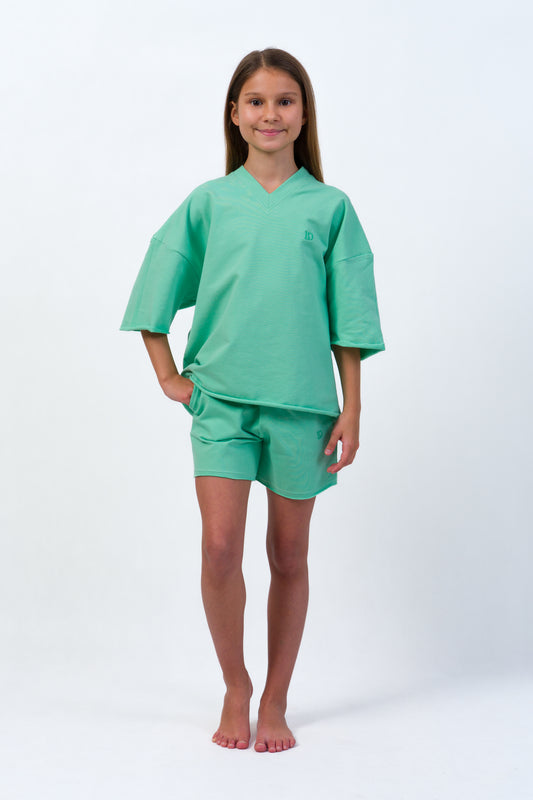 SOFT BASIC Mint – dievčenské oversize tričko